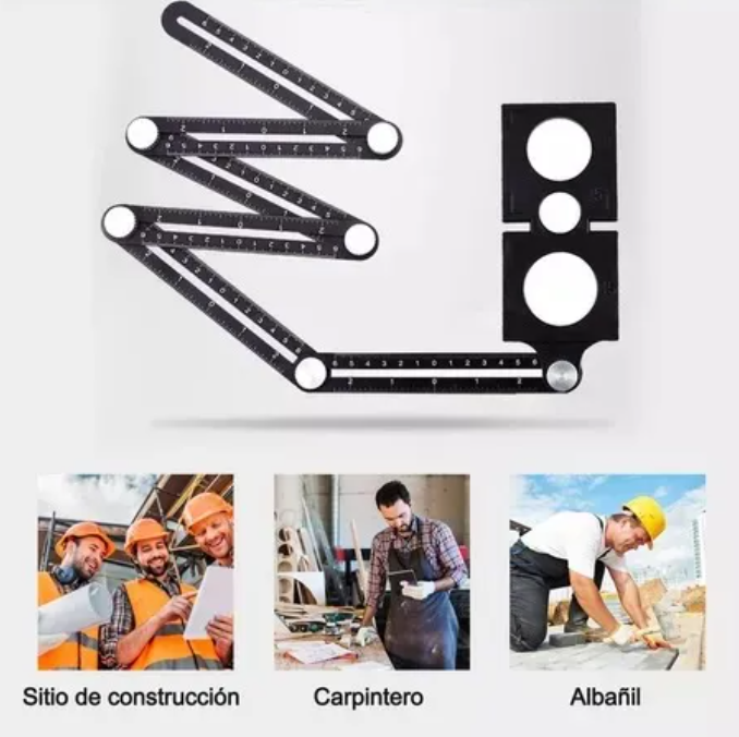 Regla multiangulo de aluminio